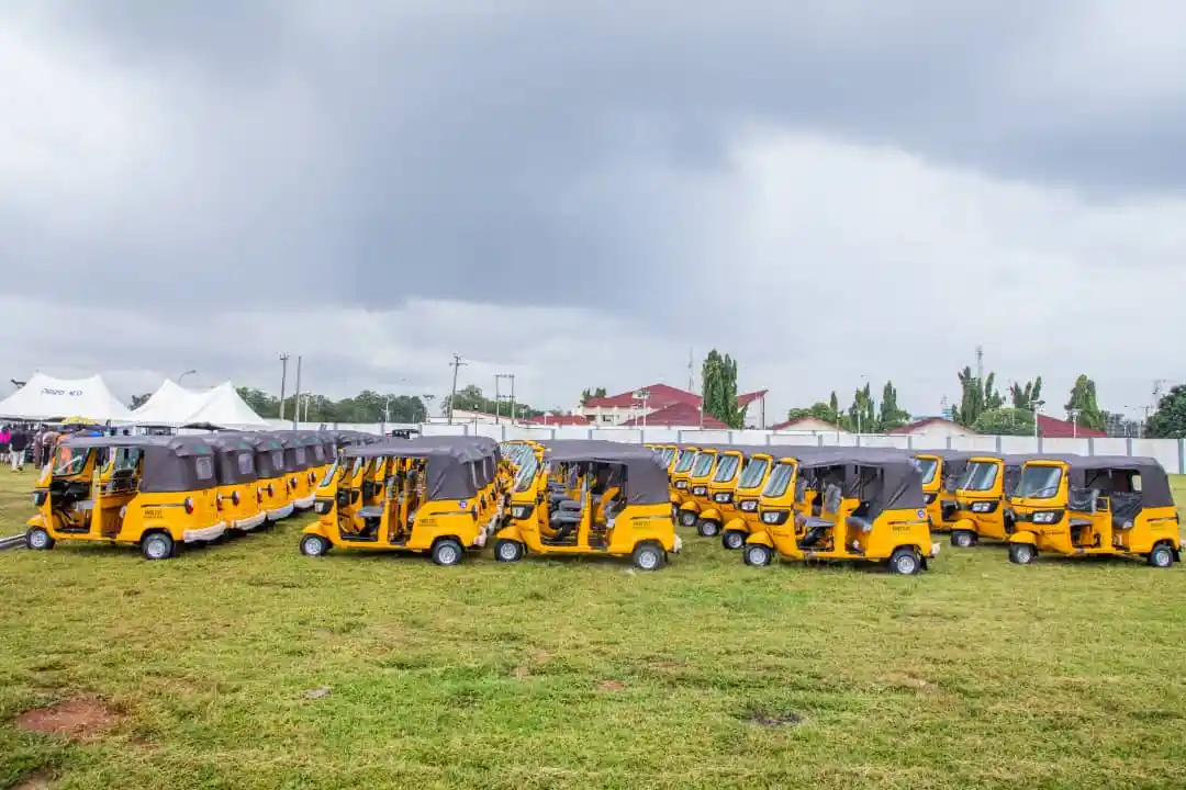 Early adoption of tricycles in Nigeria commercial transport.